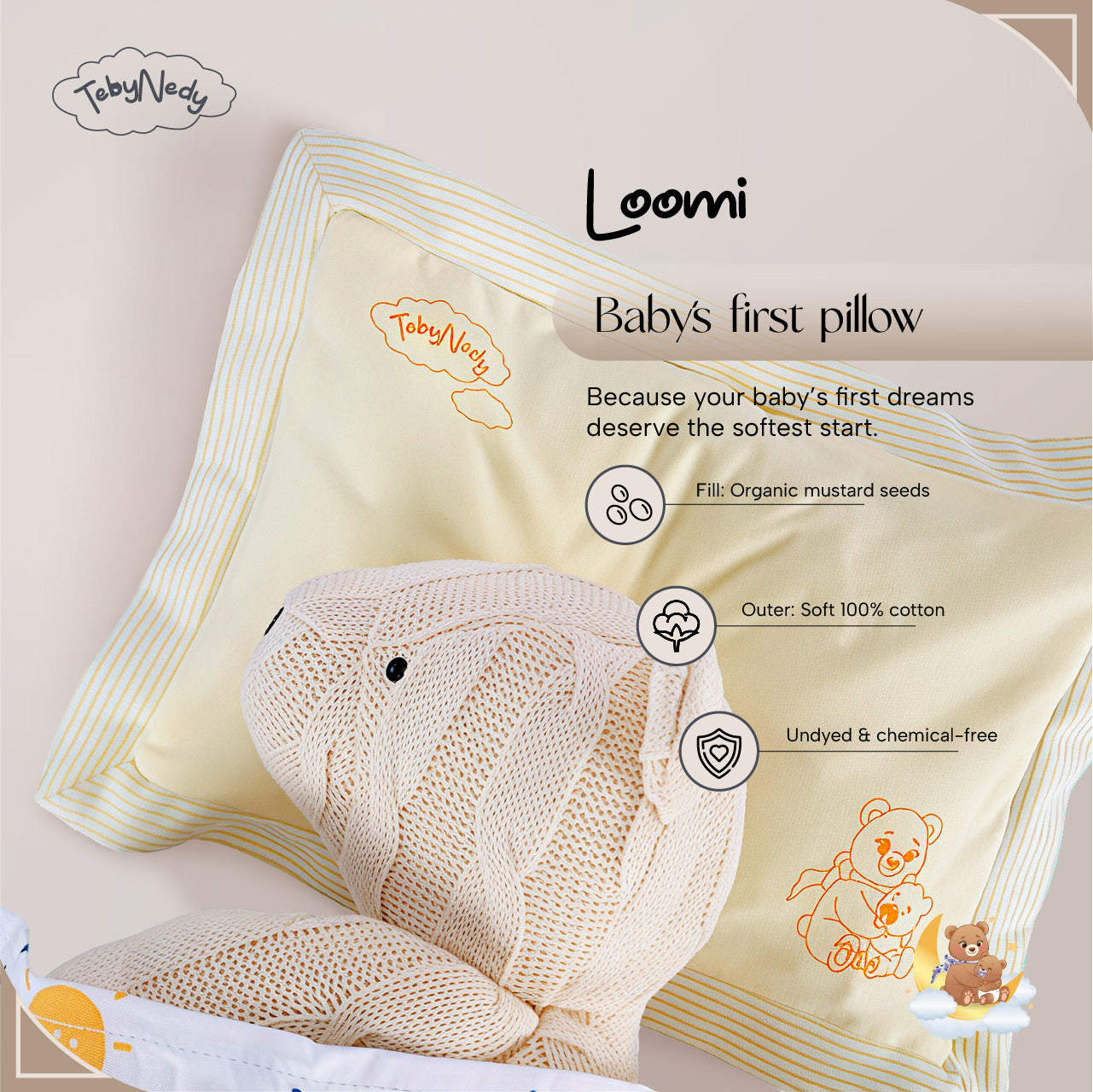 Loomi Baby’s First Pillow